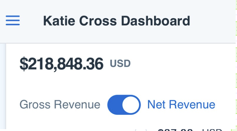 Revenue dashboard